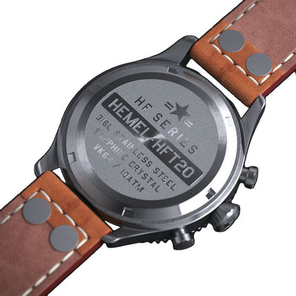 Hemel HFT20 cronografo in ceramica lunetta standard nera con orologio da uomo Super-LumiNova C3 quadrante al quarzo HF18 100M