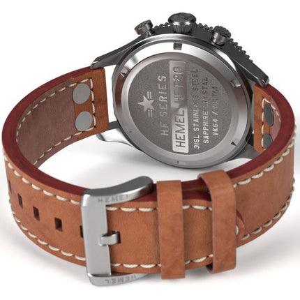 Hemel HFT20 cronografo lunetta in ceramica bianco avorio con quadrante Super-LumiNova al quarzo HF3IV 100M orologio da uomo