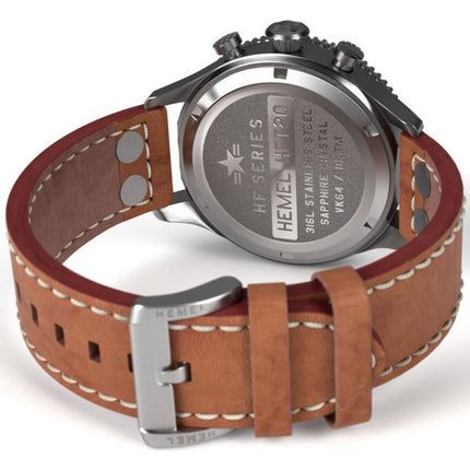 Hemel HFT20 cronografo lunetta in ceramica blu navy con quadrante Super-LumiNova al quarzo HF3NA 100M orologio da uomo