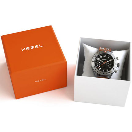 Hemel HFT20 Chronograph GMT Bezel nero opaco con quadrante Super-LumiNova Quartz HF4 100M Orologio da uomo
