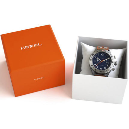 Hemel HFT20 cronografo GMT lunetta blu navy con quadrante Super-LumiNova al quarzo HF4NA 100M orologio da uomo