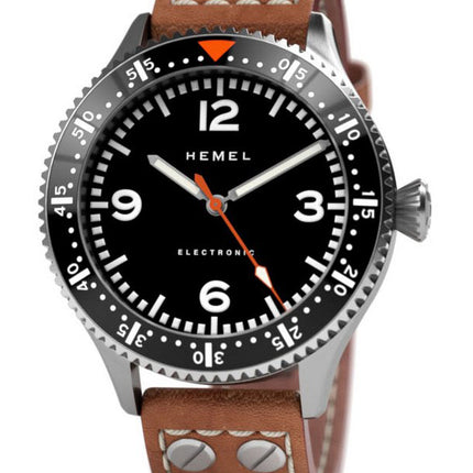 Orologio da uomo Hemel Stratus nero opaco con quadrante Super-LumiNova Quartz HF6 100M da uomo