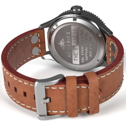 Orologio da uomo Hemel Stratus nero opaco con quadrante Super-LumiNova Quartz HF6 100M da uomo