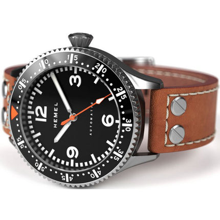 Hemel Stratus lunetta in ceramica nera con quadrante Super-LumiNova C3 automatico HF7 100M orologio da uomo