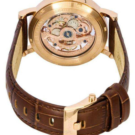 Orologio da uomo automatico I00401B con quadrante scheletrato in oro rosa con cinturino in pelle Herald Ingersoll