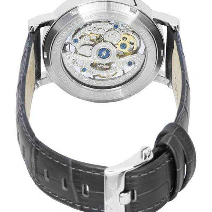 Orologio da uomo automatico I00402B con quadrante scheletrato argentato con cinturino in pelle Herald Ingersoll