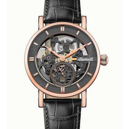 Orologio da uomo Ingersoll The Herald con cinturino in pelle nero quadrante scheletrato automatico I00403B