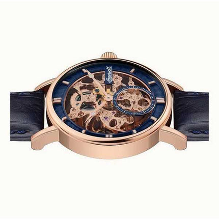 Orologio da uomo Ingersoll The Herald con cinturino in pelle blu quadrante scheletrato automatico I00407B