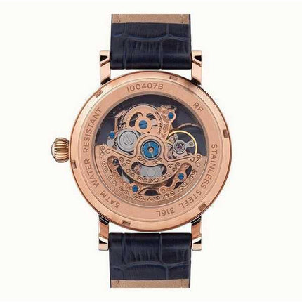 Orologio da uomo Ingersoll The Herald con cinturino in pelle blu quadrante scheletrato automatico I00407B