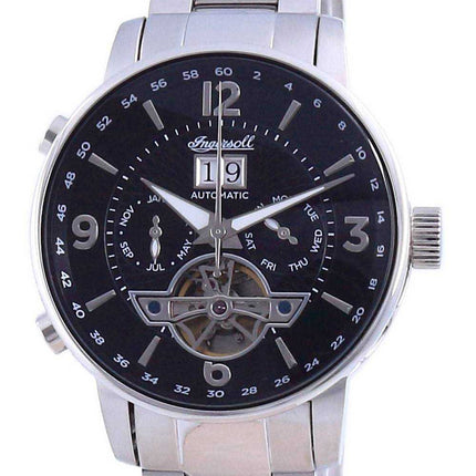 Orologio da uomo Ingersoll The Grafton quadrante nero aperto cuore automatico I00704