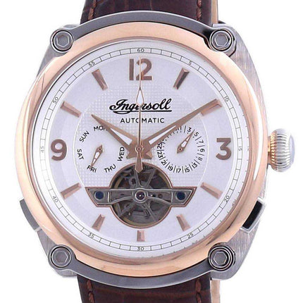 Orologio da uomo Ingersoll The Michigan quadrante bianco cuore aperto automatico I01103B