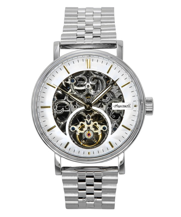 Orologio da uomo Ingersoll The Charles in acciaio inossidabile con quadrante scheletrato argento automatico I05803B