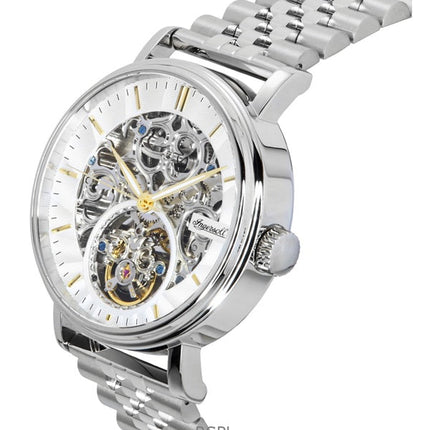 Orologio da uomo Ingersoll The Charles in acciaio inossidabile con quadrante scheletrato argento automatico I05803B