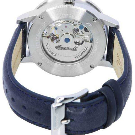 Ingersoll The Jazz Sun and Moon Phase cinturino in pelle scheletro quadrante argento automatico I07702 orologio da uomo