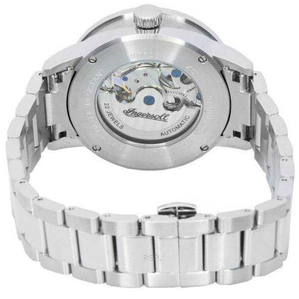 Ingersoll The Jazz Sun and Moon Phase Orologio da uomo automatico I07703 in acciaio inossidabile con scheletro in acciaio inossi