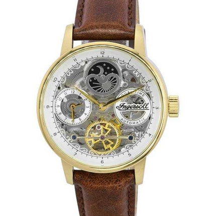 Orologio da uomo automatico I07704 con cinturino in pelle con cinturino in pelle con fasi lunari Ingersoll