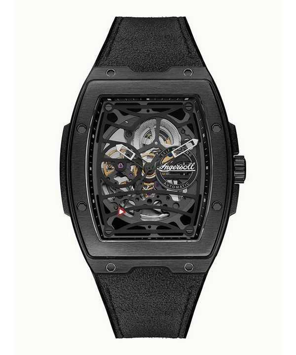 Orologio da uomo Ingersoll The Challenger con quadrante scheletrato nero automatico I12307