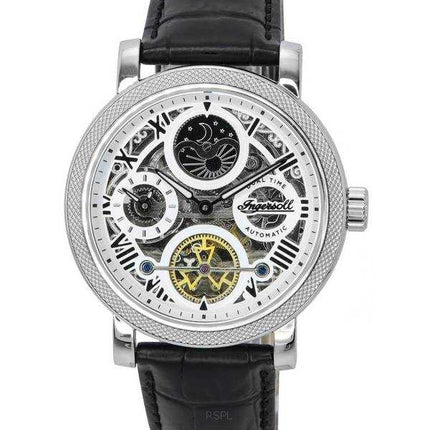 Ingersoll The Row Orologio da uomo automatico I12401 con cinturino in pelle con cinturino in pelle con sole e fasi lunari