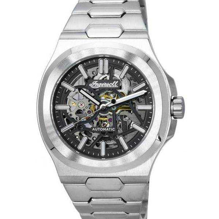 Ingersoll l'orologio da uomo automatico I12501 con quadrante nero scheletro in acciaio inossidabile Catalina