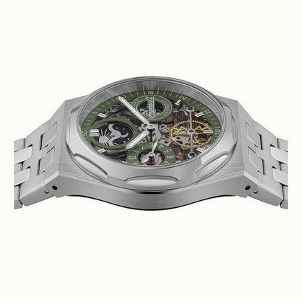 Orologio da uomo Ingersoll The Broadway Dual Time verde con quadrante scheletrato automatico I12905