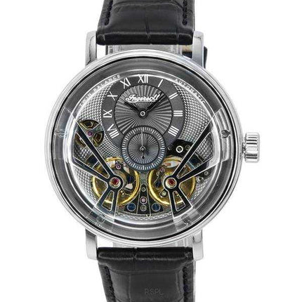 Orologio da uomo automatico I13103 con quadrante scheletrato grigio con cinturino in pelle Tennessee Ingersoll