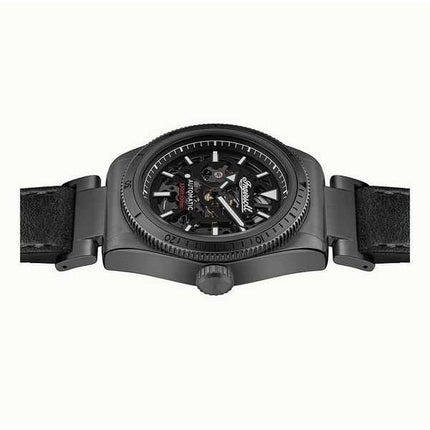 Orologio da uomo Ingersoll The Scovill cinturino in pelle nera quadrante scheletrato nero automatico I13902 100M