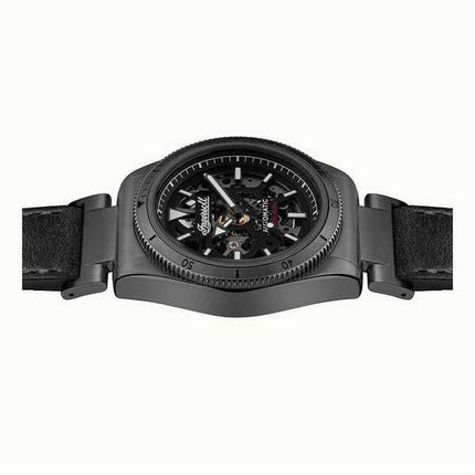 Orologio da uomo Ingersoll The Scovill cinturino in pelle nera quadrante scheletrato nero automatico I13902 100M
