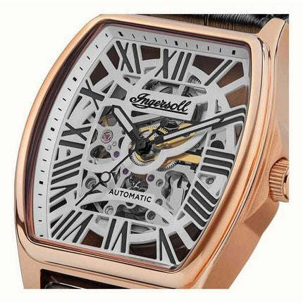Orologio da uomo Ingersoll The California con cinturino in pelle Cool Grey Skeleton Dial Automatic I14201