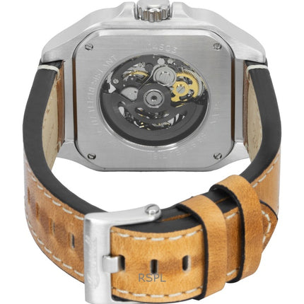 Orologio da uomo Ingersoll The Ollie con cinturino in pelle e quadrante scheletrato nero, automatico I14503
