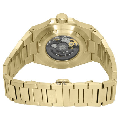 Orologio da uomo Ingersoll The Baller in acciaio inossidabile color oro con quadrante scheletrato nero automatico I15001
