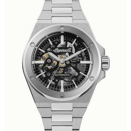 Orologio da uomo Ingersoll The Baller in acciaio inossidabile con quadrante scheletrato nero automatico I15002