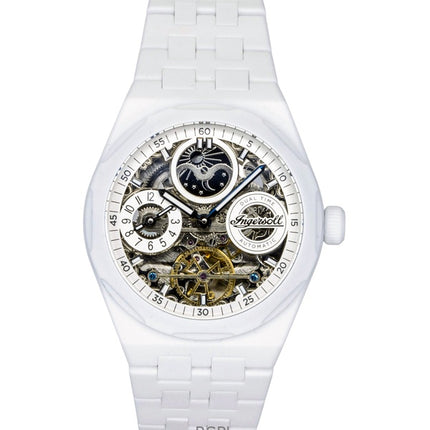Orologio da uomo Ingersoll The Broadway Ceramic White Skeleton Dial Automatic I15103