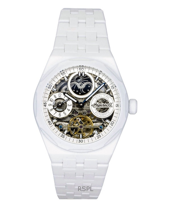 Orologio da uomo Ingersoll The Broadway Ceramic White Skeleton Dial Automatic I15103
