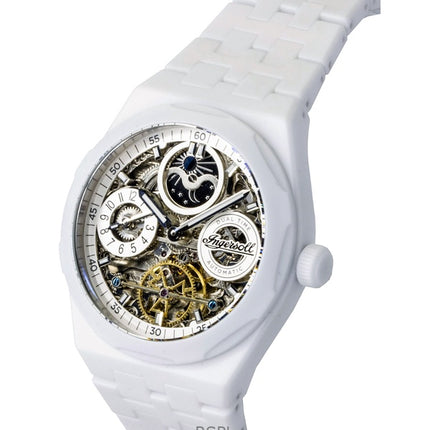 Orologio da uomo Ingersoll The Broadway Ceramic White Skeleton Dial Automatic I15103