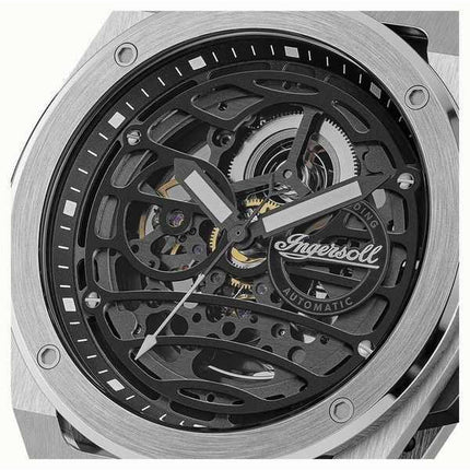 Orologio da uomo Ingersoll The Springfield in acciaio inossidabile con quadrante scheletrato nero automatico I15203