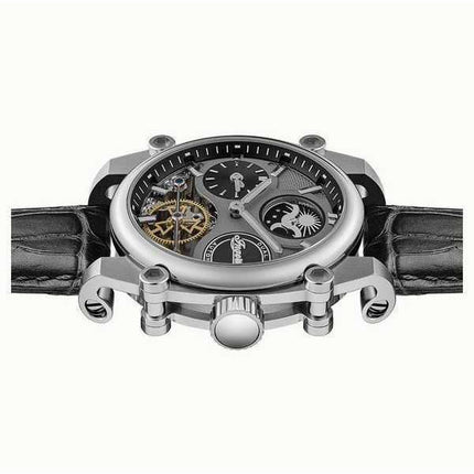 Orologio da uomo Ingersoll The Varsity Sun And Moon Phase cinturino in pelle quadrante grigio scheletro automatico I15402