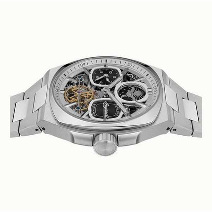 Orologio da uomo Ingersoll The Spirit Moon Phase in acciaio inossidabile con quadrante scheletrato argento automatico I15802