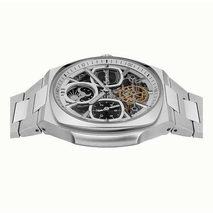 Orologio da uomo Ingersoll The Spirit Moon Phase in acciaio inossidabile con quadrante scheletrato argento automatico I15802