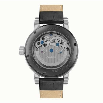Orologio da uomo Ingersoll The Arc Moon Phase cinturino in pelle quadrante scheletrato nero automatico I16001