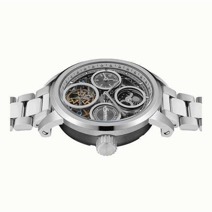 Orologio da uomo Ingersoll The Arc Moon Phase in acciaio inossidabile con quadrante scheletrato argento automatico I16002