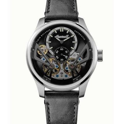 Ingersoll The Naismith cinturino in pelle quadrante scheletrato nero automatico I16101 orologio da uomo