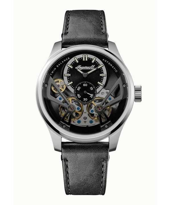 Ingersoll The Naismith cinturino in pelle quadrante scheletrato nero automatico I16101 orologio da uomo