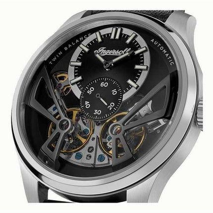 Ingersoll The Naismith cinturino in pelle quadrante scheletrato nero automatico I16101 orologio da uomo