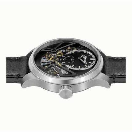 Ingersoll The Naismith cinturino in pelle quadrante scheletrato nero automatico I16101 orologio da uomo