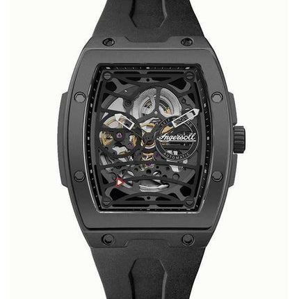 Orologio da uomo Ingersoll The Rim con cinturino in poliuretano e quadrante scheletrato nero automatico I16201
