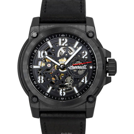 Orologio da uomo Ingersoll The Anvil con cinturino in pelle e quadrante nero automatico I16602