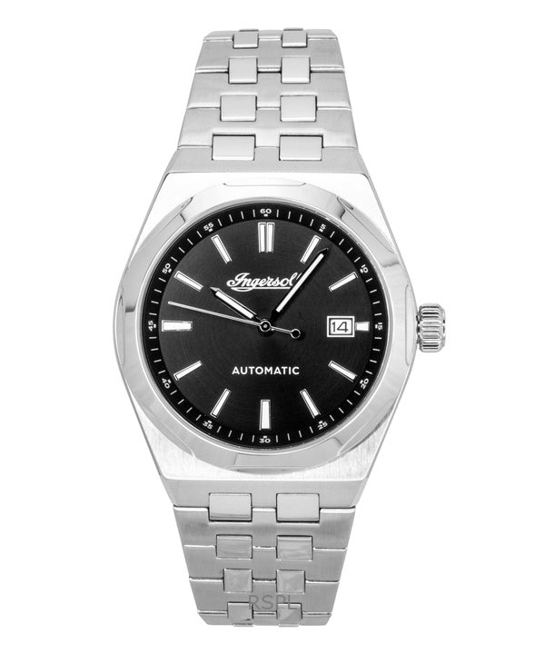 Orologio da uomo Ingersoll The Rider in acciaio inossidabile con quadrante nero automatico I16801