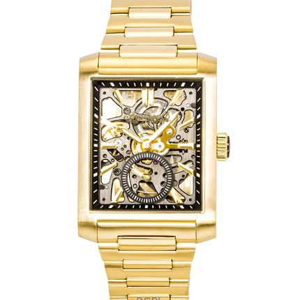 Orologio da uomo Ingersoll The Spur in acciaio inossidabile color oro con quadrante scheletrato nero automatico I17002