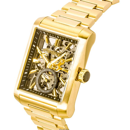 Orologio da uomo Ingersoll The Spur in acciaio inossidabile color oro con quadrante scheletrato nero automatico I17002