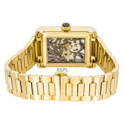 Orologio da uomo Ingersoll The Spur in acciaio inossidabile color oro con quadrante scheletrato nero automatico I17002
